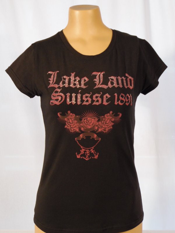 Lakeland T-Shirt mit Steinen versetzt schwarz