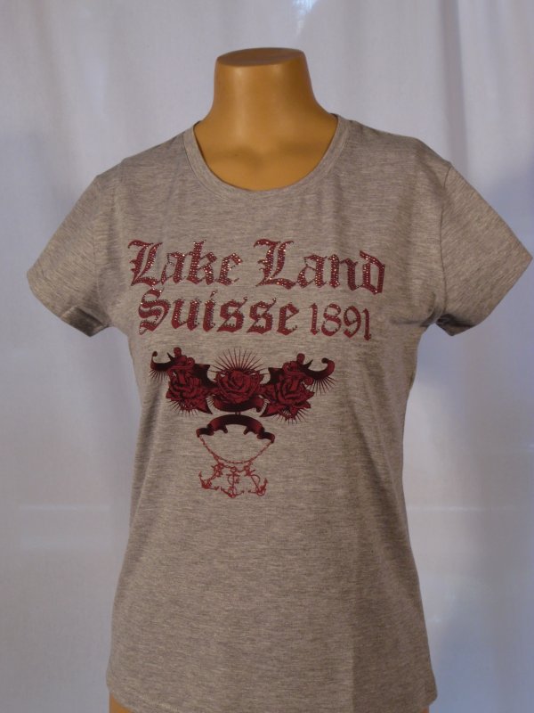 Lakeland T-Shirt mit Steinen versetzt grau