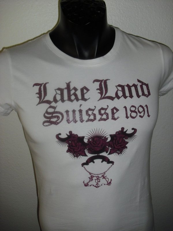 Lakeland T-Shirt mit Steinen versetzt weiss